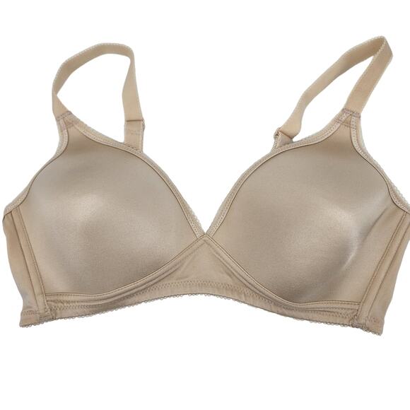 Wacoal Basic Beauty Wire Free Bra Comfort Simple In Nude Size 34D - Picture 2 of 4